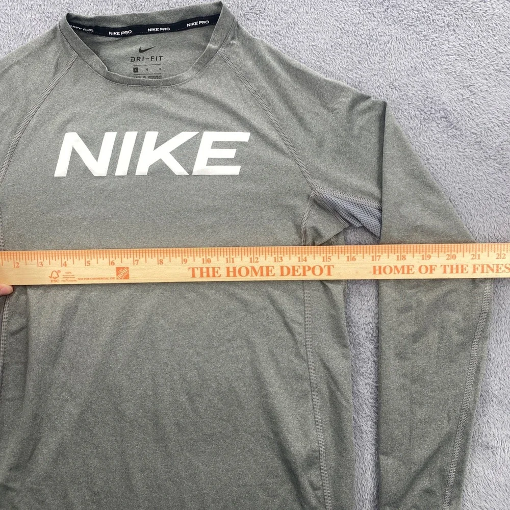 Nike Pro Dri-FIT Long Sleeve Shirt Kids Large Gray Athletic Training Top